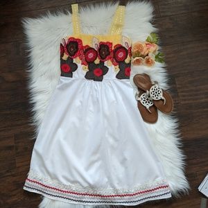 Embroidered floral white dress